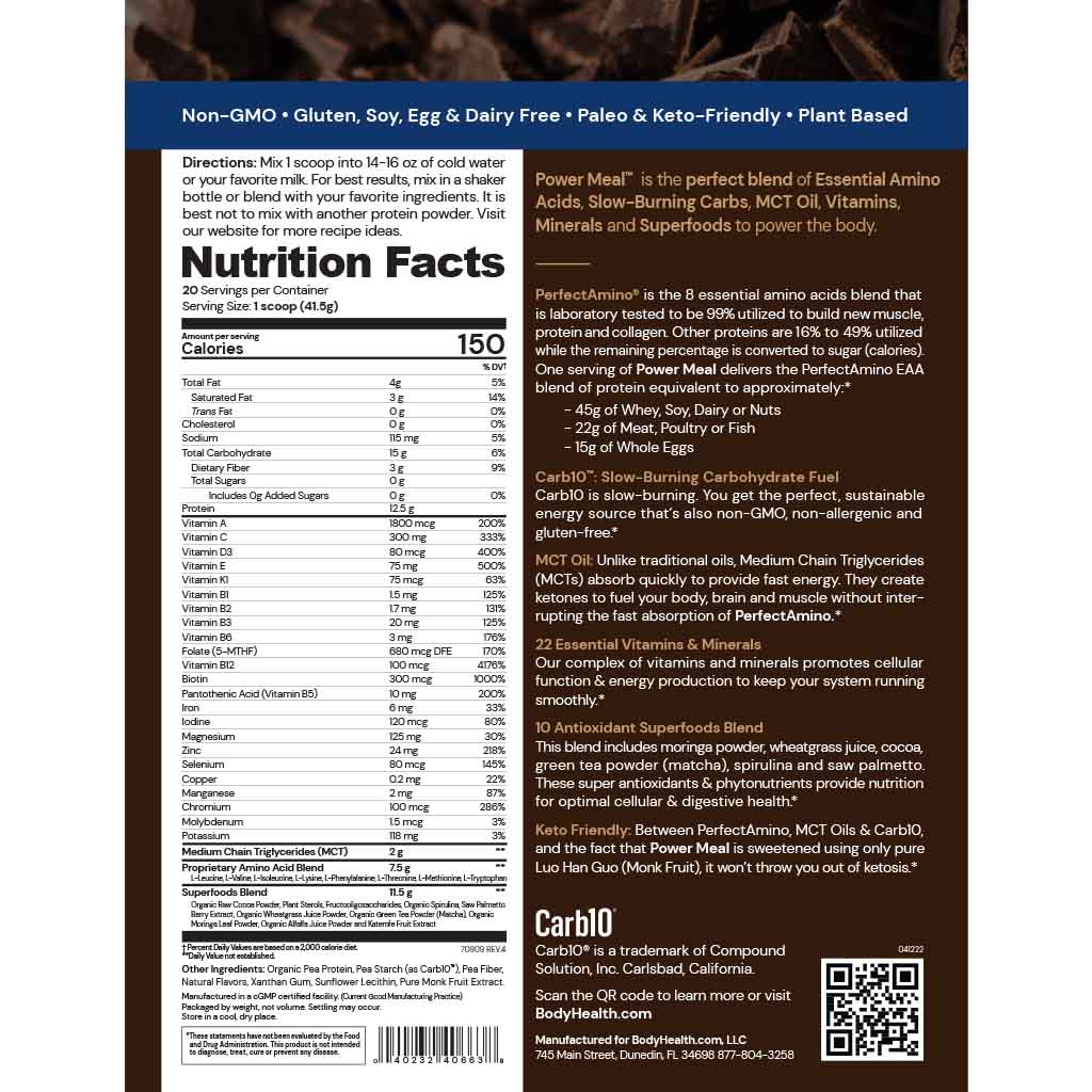 Perfect Amino Power Meal | BodyHealth.com LLC