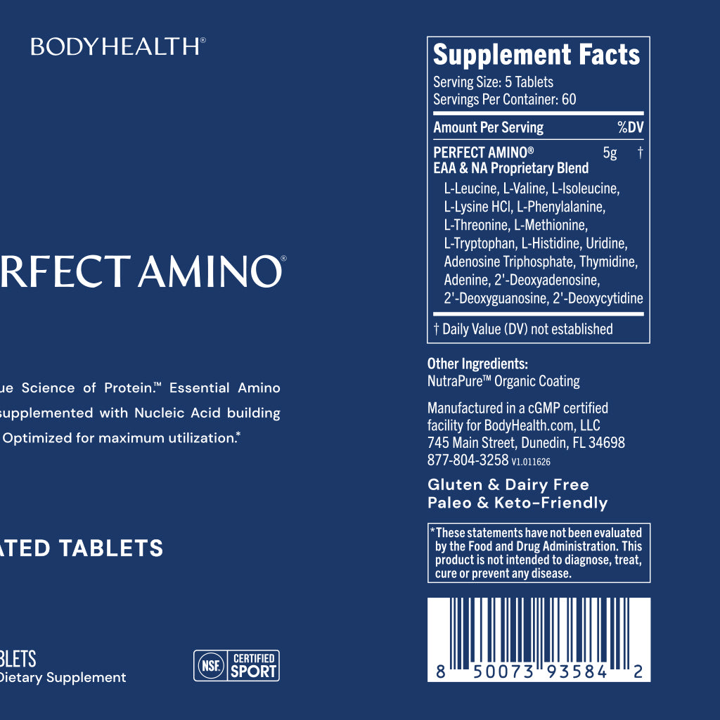 Perfect Amino Coated Tablets NSF Certified for Sport